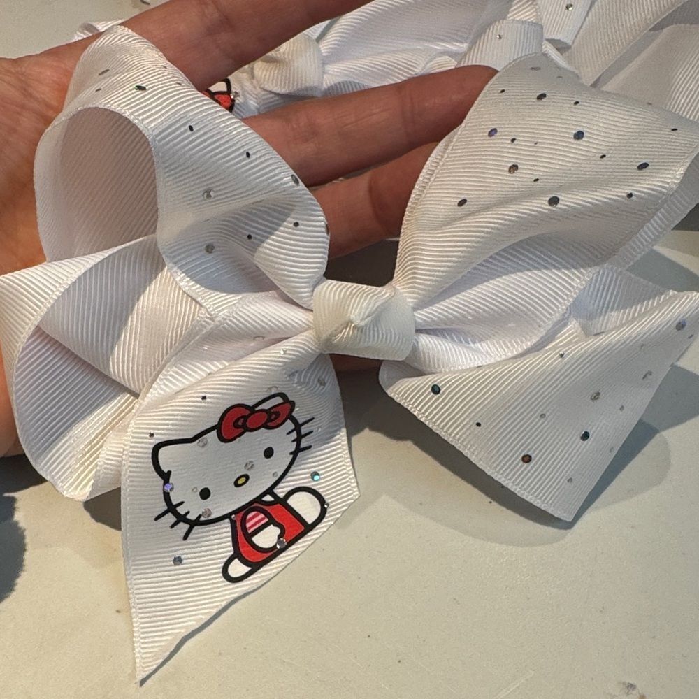 #1005 Hello Kitty White‎ Ribbon Bow Alligator Clip
